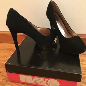 Charlotte Russe Black Suede Stiletto Heels
